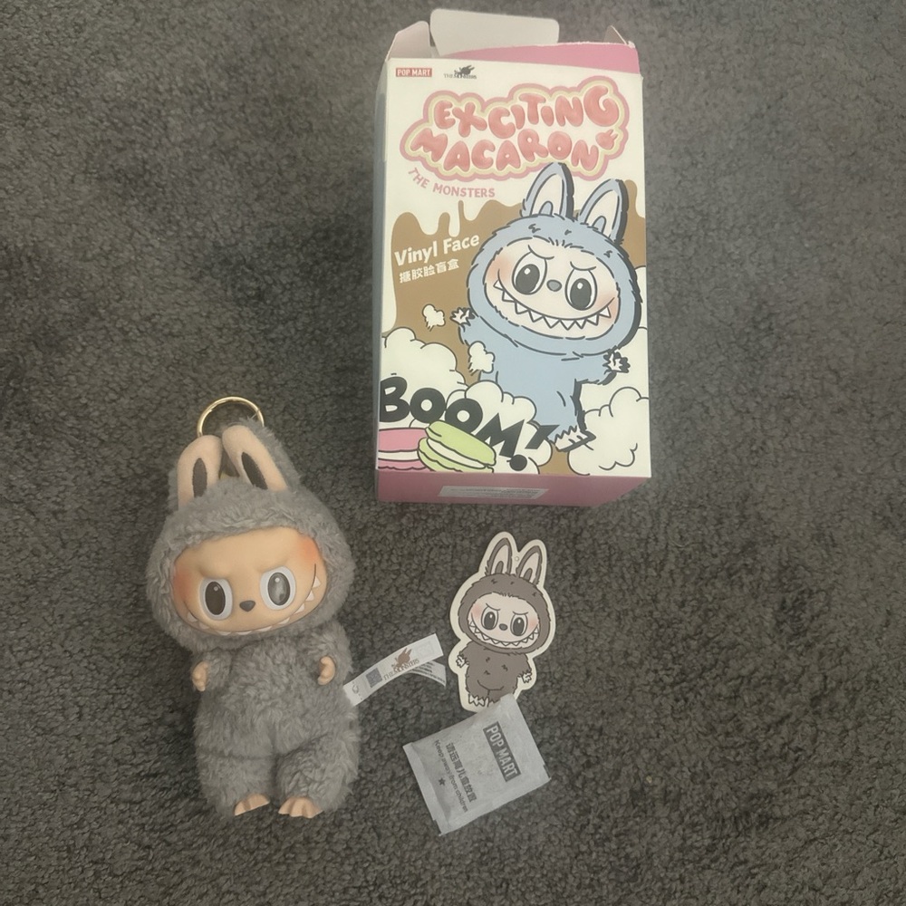 Exciting Macaron Gray Bunny Doll
